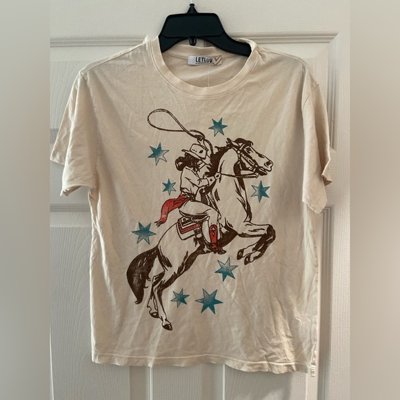 Anthropologie Letluv Horse Graphic Boyfriend Tee - Picture 4 of 8
